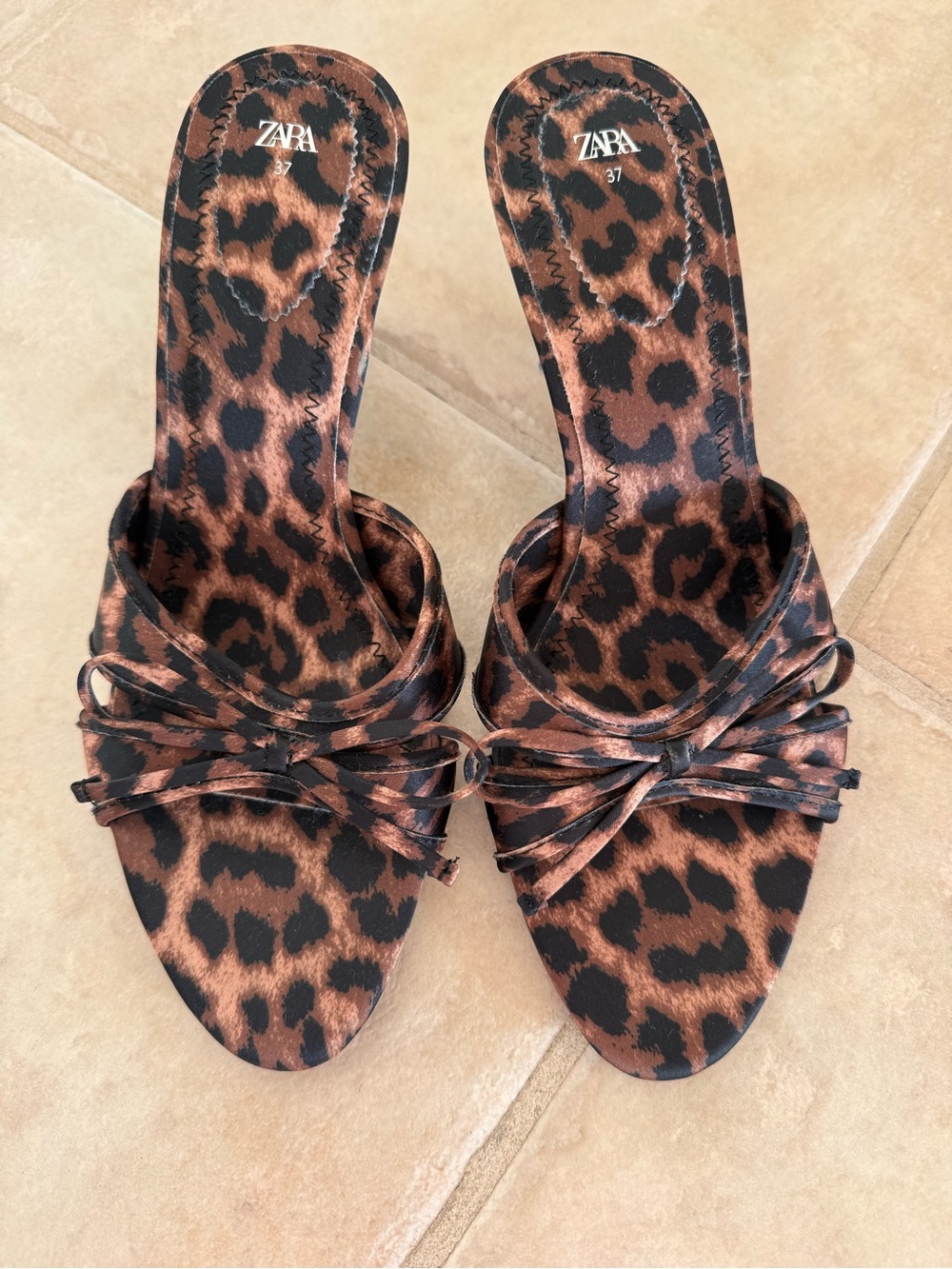 Zara Leopard Print Kitten Heels - Picture 2 of 5